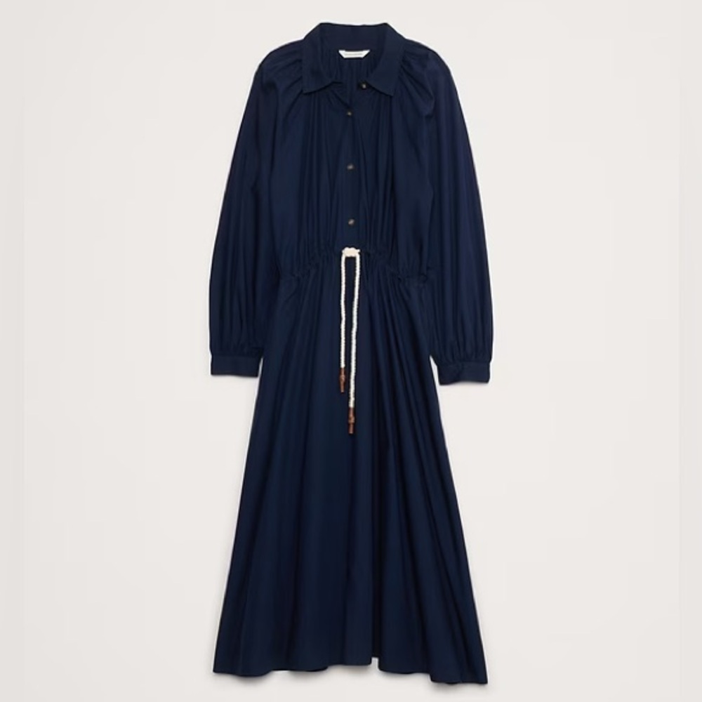 NEW! Banana Republic Cotton Poplin Midi Shirt Dress - Picture 4 of 6